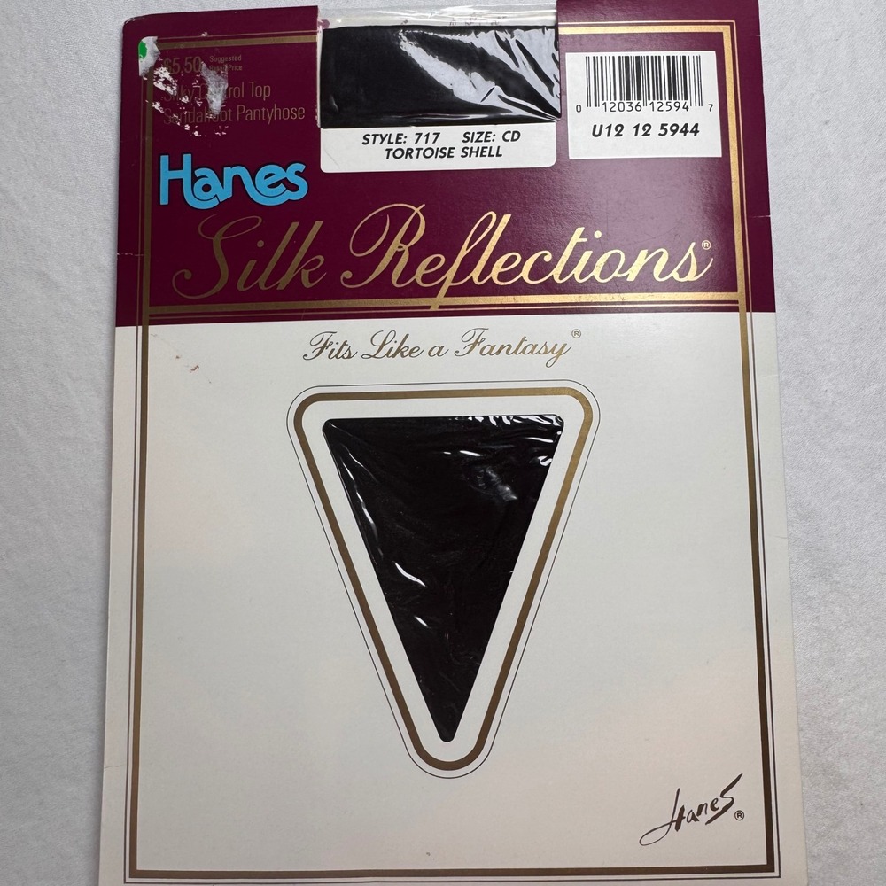 Hanes Silk Reflections Pantyhose Women CD Tortoise Shell 717 Control Top Vintage